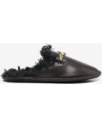 Stella McCartney - Ryder Plush Faux Leather Flat Mules - Lyst