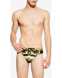 Versace - Baroque Print Swim Briefs - Lyst