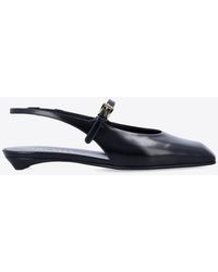 Prada - Leather Slingback Ballerina Pumps - Lyst
