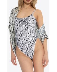 Tory Burch - T Monogram Print One-Piece Swimsuit - Lyst