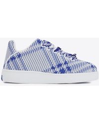 Burberry - Check Knit Box Low-Top Sneakers - Lyst