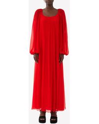 Chloé - Silk Long-Sleeved Maxi Dress - Lyst