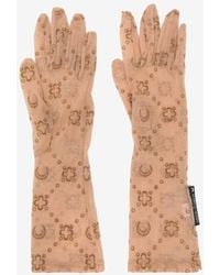 Marine Serre - Moonogram Flocked Mesh Gloves - Lyst