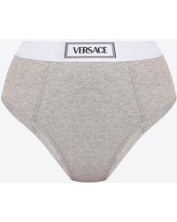 Versace - Logo-Embroidered Briefs - Lyst