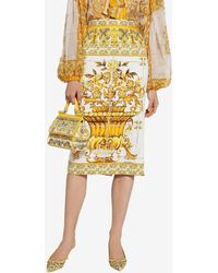 Dolce & Gabbana - "Stretch Silk Skirt With Maiolica - Lyst