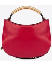 Moschino - Small Handle Me Leather Top Handle Bag - Lyst