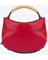 Moschino - Small Handle Me Leather Top Handle Bag - Lyst