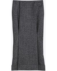 Prada - Pleated Wool Midi Pencil Skirt - Lyst