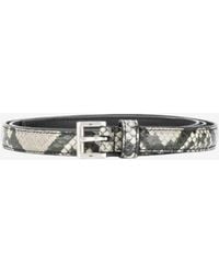 Prada - Python Print Leather Belt - Lyst