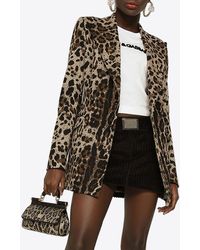 Dolce & Gabbana - Double-Breasted Leopard Print Blazer - Lyst