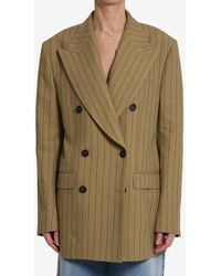 Dolce & Gabbana - Double-Breasted Stripe Linen Jacket - Lyst