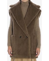 Max Mara - Double-Breasted Teddy Vest - Lyst