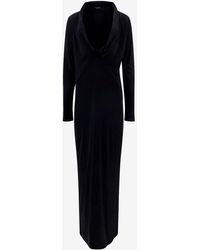 Versace - Cowl Long-Sleeved Maxi Dress - Lyst