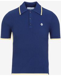 Casablancabrand - Logo-Embroidered Ribbed Polo T-Shirt - Lyst