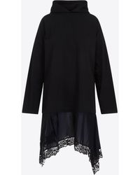 Balenciaga - Hooded Paneled Midi Dress - Lyst