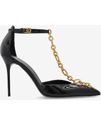 Balmain - Sync 95 Patent Leather Chain Pumps - Lyst