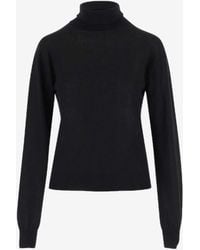 Saint Laurent - Turtleneck Wool Knit Sweater - Lyst