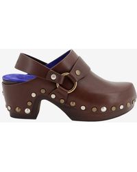 Chloé - Talis 70 Leather Wedge Clogs - Lyst