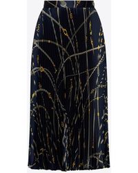 Versace - Nautical Print Pleated Midi Skirt - Lyst