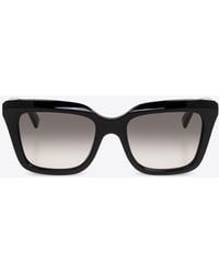 McQueen - Logo Print Butterfly Sunglasses - Lyst