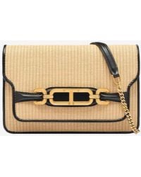Tom Ford - Small Raffia And Leather Shoulder Bag - Lyst