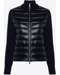 Moncler - Padded Zip-Up Long Sleeved Cardigan - Lyst