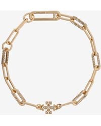 Tory Burch - Good Luck Chain-Link Pavé Bracelet - Lyst