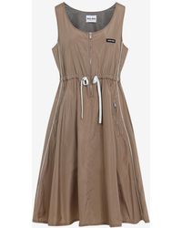 Miu Miu - Logo Sleeveless Mini Dress - Lyst