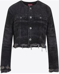 DIESEL - De-Graffy Cropped Denim Jacket - Lyst