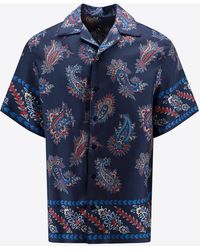 Etro - Paisley Print Bowling Silk Shirt - Lyst
