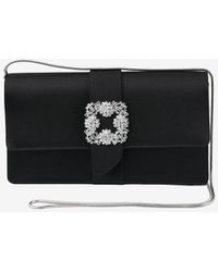 Manolo Blahnik - Capri Satin Clutch With Clc Crystal Buckle - Lyst