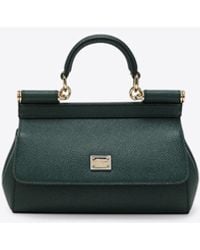 Dolce & Gabbana - Small Sicily Dauphine Leather Top Handle Bag - Lyst