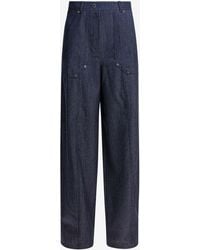 Max Mara - Abetaia Denim-Effect Wide-Leg Pants - Lyst