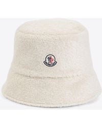 Moncler - Logo Patch Fleece Bucket Hat - Lyst