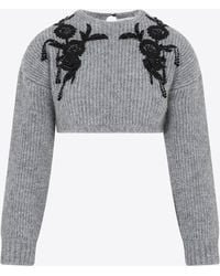 Erdem - Alpaca Wool-Blend Cropped Sweater - Lyst