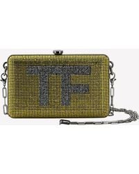 Tom Ford - Mini Tf Crystal-Embellished Box Clutch With Chain Strap - Lyst