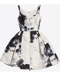 Alexander McQueen - Chiaroscuro Floral Jacquard Mini Dress - Lyst