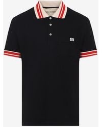 Valentino - Vlogo Cotton Pique Polo Shirt - Lyst