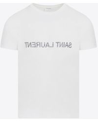 Saint Laurent - Reverse Logo Short-Sleeved T-Shirt - Lyst