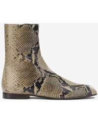 KHAITE - Colt Python Print Leather Ankle Boots - Lyst