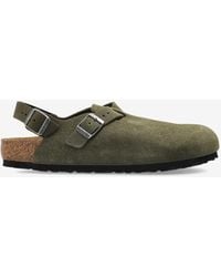 Birkenstock - Tokio Suede Slingback Clogs - Lyst