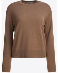 Max Mara - Eco Wool Knit Sweater With Elbow Patch - Lyst