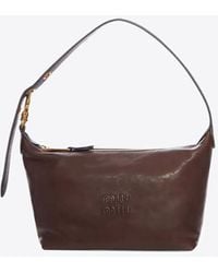 Miu Miu - Embossed Logo Nappa Leather Shoulder Bag - Lyst