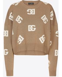 Dolce & Gabbana - Logo Intarsia Wool Sweater - Lyst