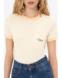 Chloé - Logo Print Short Sleeved T-Shirt - Lyst