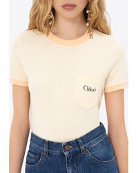 Chloé - Logo Print Short Sleeved T-Shirt - Lyst