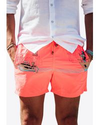 Les Canebiers - All-Over Saint-Tropez Embroidered Swim Shorts - Lyst