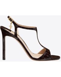 Tom Ford - Angelina 105 Croc-Embossed Leather Sandals - Lyst