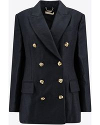 Chloé - Double-Breasted Silk And Wool Blazer - Lyst