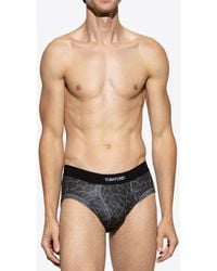 Tom Ford - Leopard Print Logo Briefs - Lyst